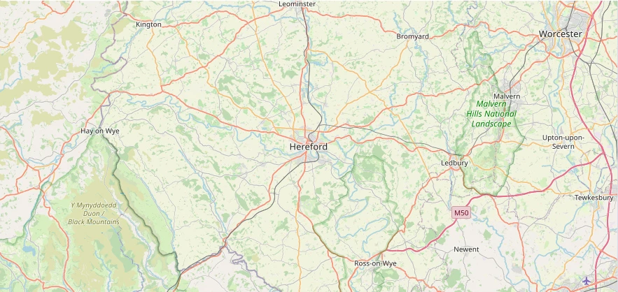 Map of the Hereford area we cover